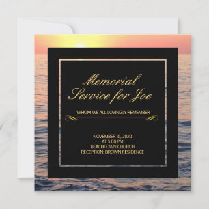 Vreedzame Ocean Sunset Memorial uitnodiging
