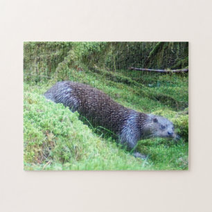 Vreedzame Otter Rivier Oever Natuur Wilde Dieren K Legpuzzel