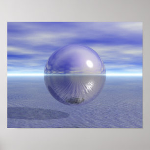 Vreedzame Paarse Planeet Oceaan Liefde Vrede Harmo Poster