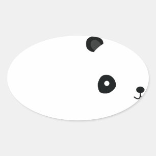 Vreedzame Panda Ovale Sticker