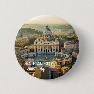 Vreedzame plekken in Vaticaanstad, Italië die je l Ronde Button 5,7 Cm