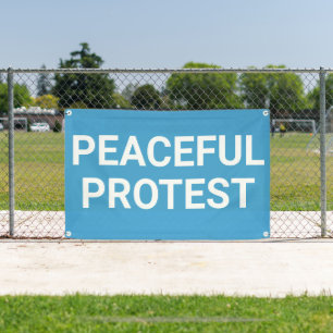 vreedzame protestbanner spandoek