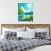 Vreedzame River Landschap Wall Art Canvas Afdruk (Insitu (Slaapkamer))