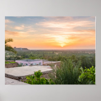 Vreedzame schapen die bij zonsondergang grazen Pos Poster