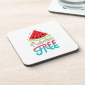 Vreedzame Slices Watermeloen Vrij Palestina - Onde Bier Onderzetter (Linkerzijde)