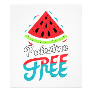 Vreedzame Slices Watermeloen Vrij Palestina - Onde Foto Afdruk