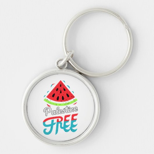 Vreedzame Slices Watermeloen Vrij Palestina - Onde Sleutelhanger (Voorkant)