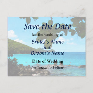 Vreedzame Strand St. Thomas II Save the Date Aankondigingskaart