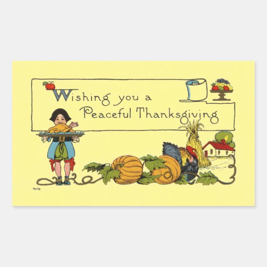 Vreedzame Thanksgiving Rechthoekige Sticker (Voorkant)