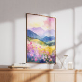 Vreedzame Valley Blooming Hills Wall Art Poster