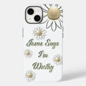 Vreedzame Vloer Jezus zegt dat ik een Worthy White Case-Mate iPhone Case (Achterkant)