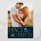 Vreedzame Wens Folie Vakantie Foto Kaart (Voorkant)