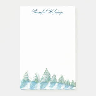 Vreedzame Winter Bos Waterverf Kerst Post-it® Notes