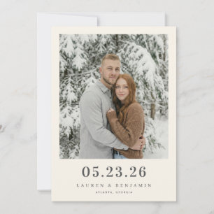 Vreedzame Winter Minimalistische Foto Save The Date