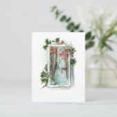 Vreedzame  Winter Sneeuwscène met Holly Briefkaart (Staand voorkant)