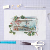 Vreedzame  Winter Sneeuwscène met Holly Tissuepapier (Craft)