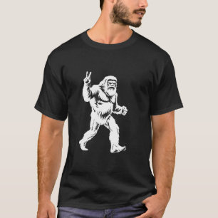 Vreedzame Yeti Die Een Vredesteken Maakt Humor T-shirt