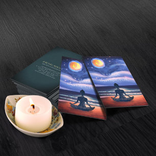 Vreedzame Yoga Meditatie Maneschijn Lucht Oceaan S Visitekaartje