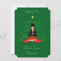 Vreedzame Yogi bij Kerstboom