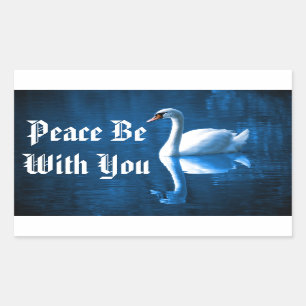 Vreedzame Zwaan Rechthoekige Sticker