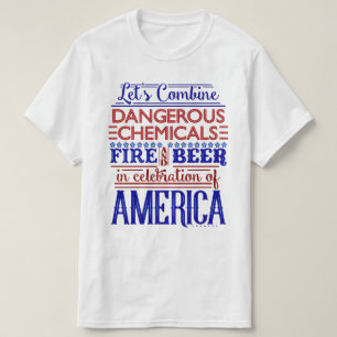 Vreemd 4 juli Onafhankelijkheidsdag Beer Fireworks T-shirt