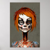 Vreemd bizarre portret van dode persoon | AI Art. Poster (Voorkant)