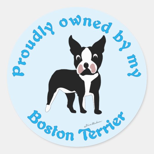 Vreemd eigendom van een Boston Terrier Ronde Sticker (Voorkant)