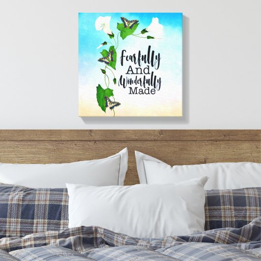 Vreemd en prachtig gemaakt Psalm 139:14 Canvas Afdruk (Insitu (Slaapkamer))