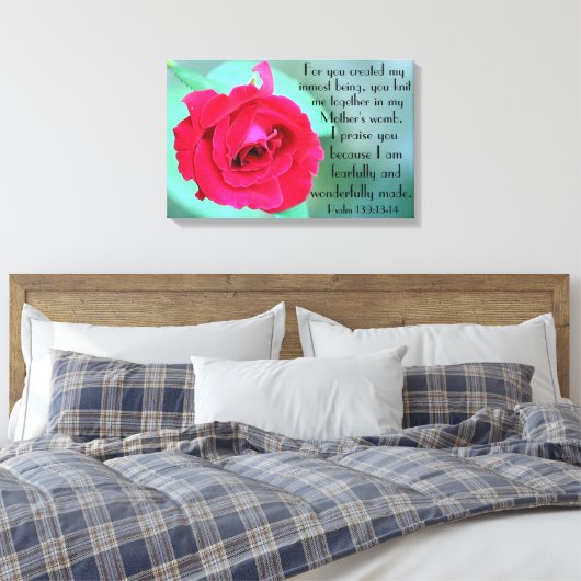 Vreemd en prachtig gemaakt Psalmen bijbelvers Canvas Afdruk (Insitu (Slaapkamer))