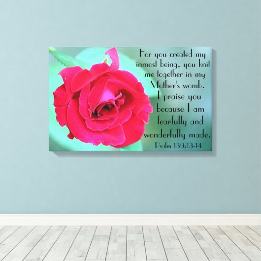 Vreemd en prachtig gemaakt Psalmen bijbelvers Canvas Afdruk (Insitu (Houten vloer))