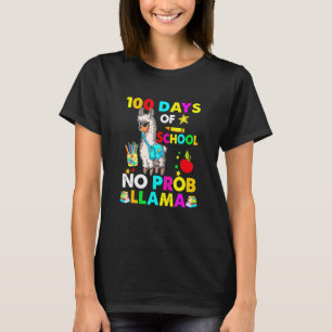 Vreemd genoeg 100 dagen school geen probllama Llam T-shirt