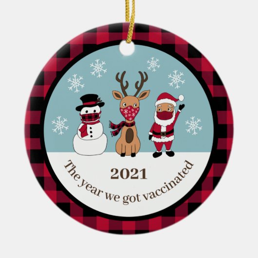 Vreemd genoeg het jaar dat we gevaccineerd werden keramisch ornament (Voorkant)