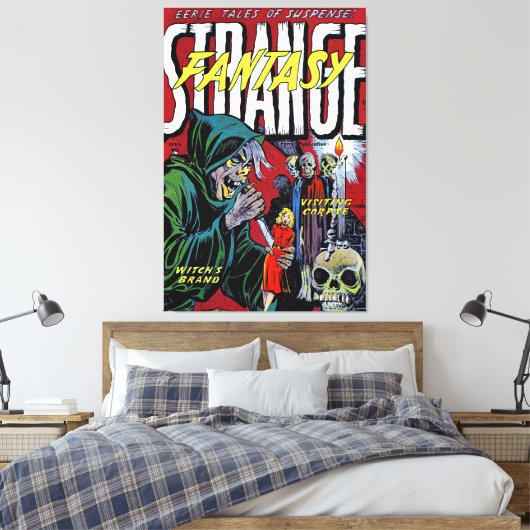 Vreemd genoeg is de enge heks strips canvas afdruk (Insitu (Slaapkamer))