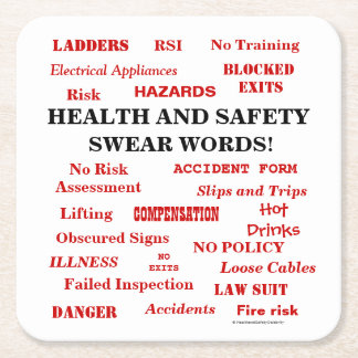 Vreemd grappige woorden van Joke Health & Safety S Vierkante Kartonnen Onderzetter