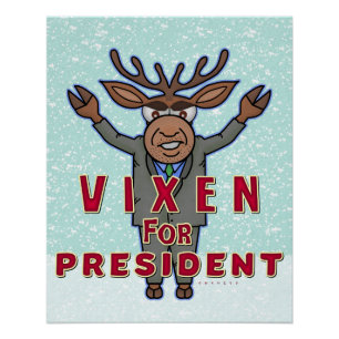 Vreemd kerstfeest Vixen President renrendierverkie Perfect Poster
