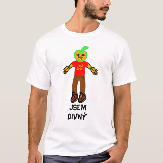 Vreemd persoon en Tsjechische tekst jsem divný T-shirt (Voorkant)