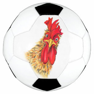 Vreemd verrast nieuwsgierig rooster - vun tekening voetbal
