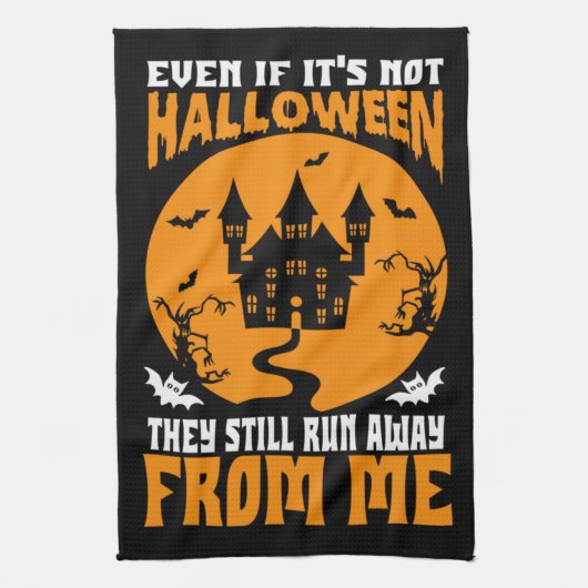 Vreemd zelfs als het niet Halloween Kitchen Towel  Theedoek (Verticaal)