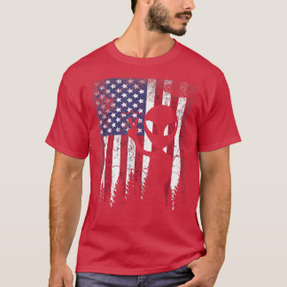 Vreemde Alien UFO Amerikaanse vlag op 4 juli man T-shirt
