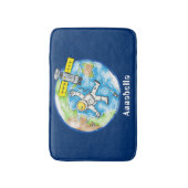 Vreemde astronaut in de ruimte en de cartoon badmat (Voorkant Verticaal)