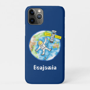 Vreemde astronaut in de ruimte en de cartoon iPhone 11 pro hoesje