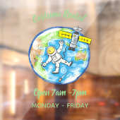 Vreemde astronaut in de ruimte en de cartoon raamsticker (Vel 2)