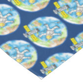 Vreemde astronaut in de ruimte en de cartoon tafelkleed (Gekanteld)
