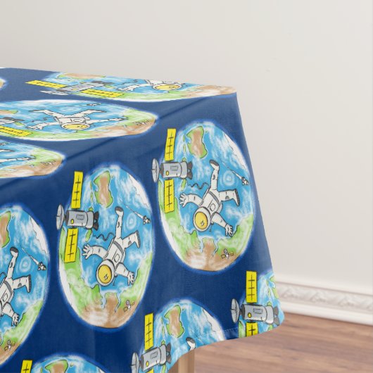 Vreemde astronaut in de ruimte en de cartoon tafelkleed (Voorbeeld)