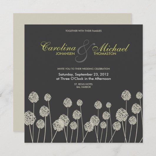 Vreemde bloemen Moderne bruiloft Uitnodigen Kaart (Voorkant / Achterkant)