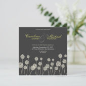 Vreemde bloemen Moderne bruiloft Uitnodigen Kaart (Staand voorkant)