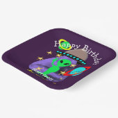 Vreemde buitenruimtetekuigen in ruimte papieren bordje (Gebogen)