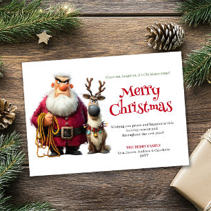 Vreemde chagrijnige Claus aangepaste bewerkbare ke Feestdagenkaart