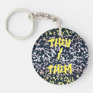 Vreemde Cute Retro Boho Flora Pangender Pride Vlag Sleutelhanger