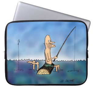 Vreemde Dag Vis Cartoons Laptop Sleeve